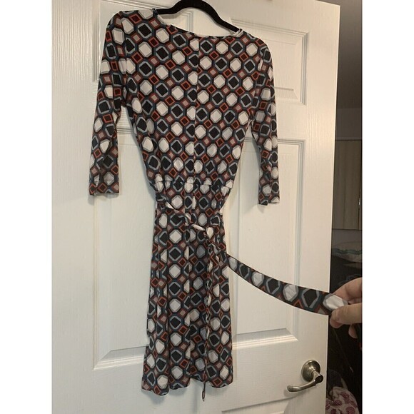 BANANA Republic Fit & Flare Dress Womens Size XSmall Geometric Print - Picture 4 of 9